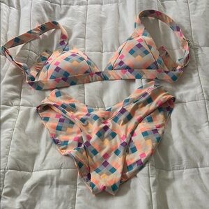 ONE ONE Colorful Geometric Bikini Set